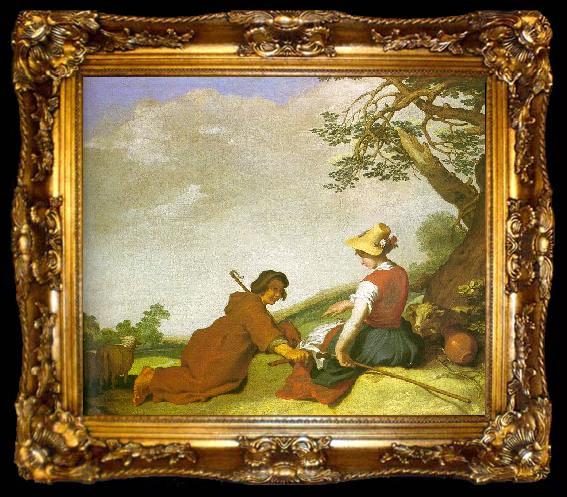 framed  Abraham Bloemart Shepherd and Shepherdess, ta009-2